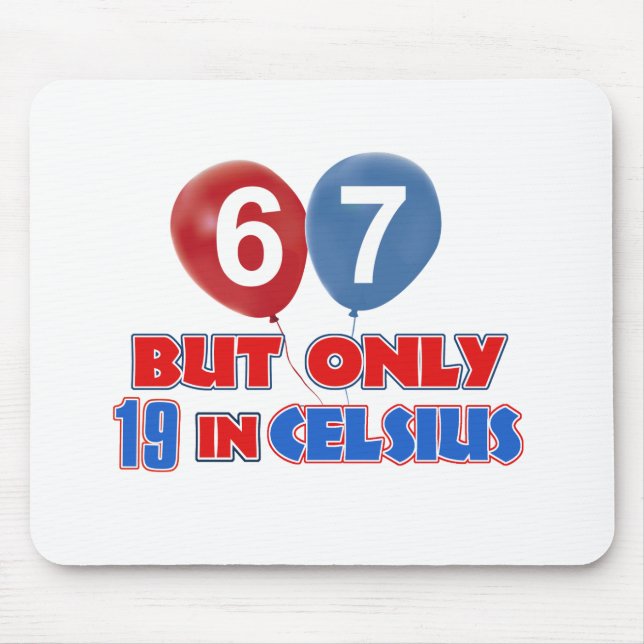 67th year old birthday designs mouse mat (Front)