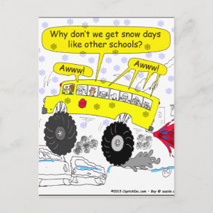 686 Monster school bus cartoon Postcard