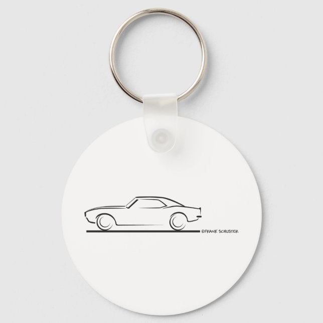 68 Camaro Hard Top BLK Key Ring (Front)