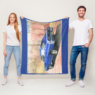 68 Dodge Charger Rear View Fleece Blanket
