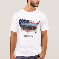 68 Mustang Coupe Over American Flag Map