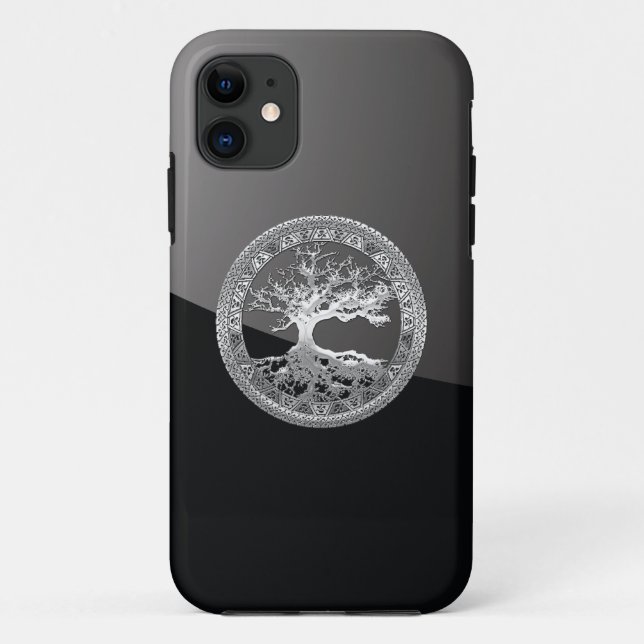 [68] Silver Celtic Tree of Life Case-Mate iPhone Case (Back)