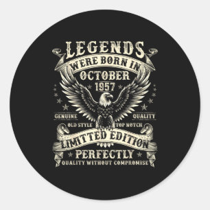 68 Year Old Bday For Men 68th Birthday October 195 Classic Round Sticker