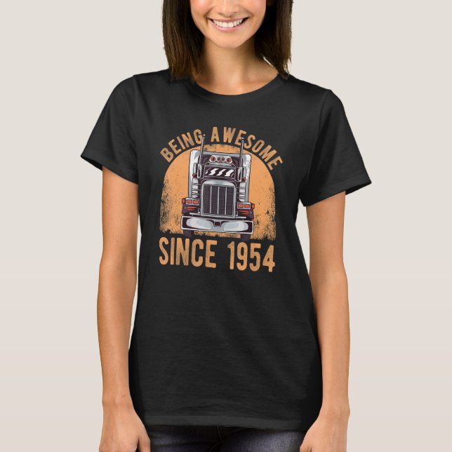 68 Year Old Trucker Men Truck Driver 68th Birthday T-Shirt (Front)