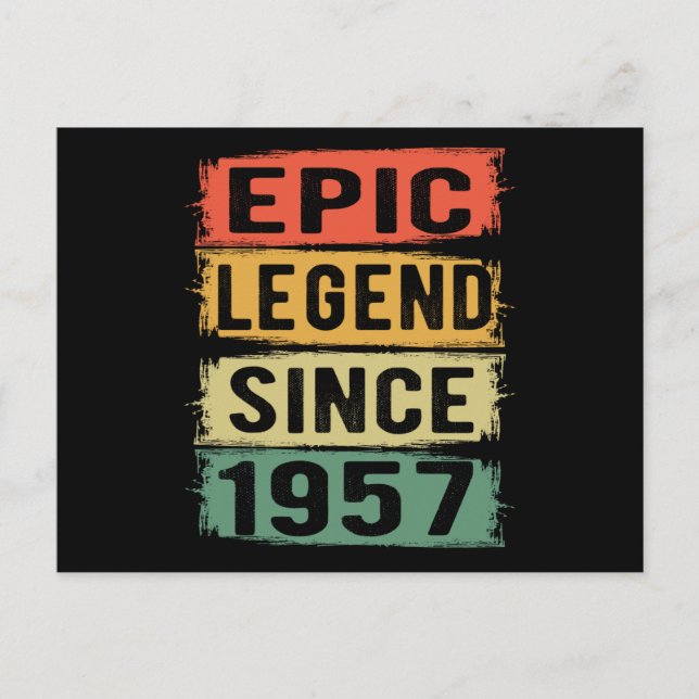 68 Years Old Bday 1957 Epic Legend 68th Birthday Postcard (Front)