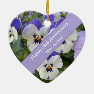 68th Anniversary Editable Ceramic Tree Decoration