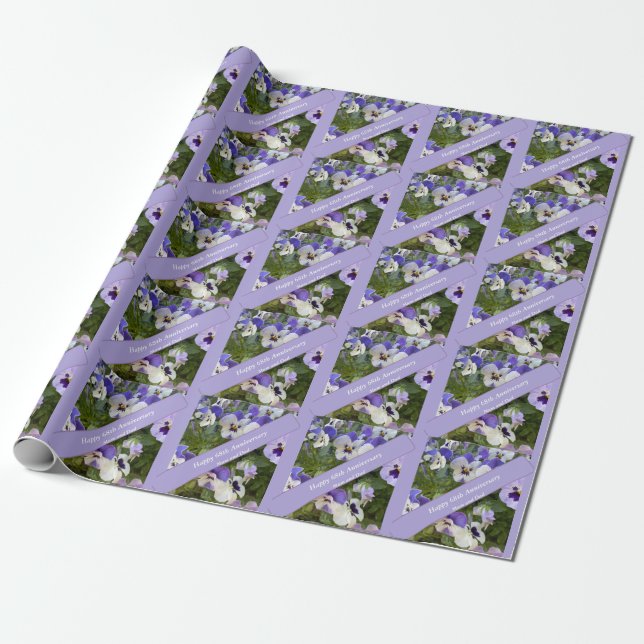 68th Anniversary Editable Wrapping Paper (Unrolled)