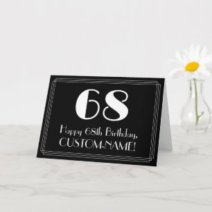 68th Birthday ~ Art Deco Inspired Look "68", Name Card