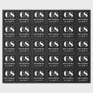 68th Birthday - Art Deco Inspired Look "68", Name Wrapping Paper