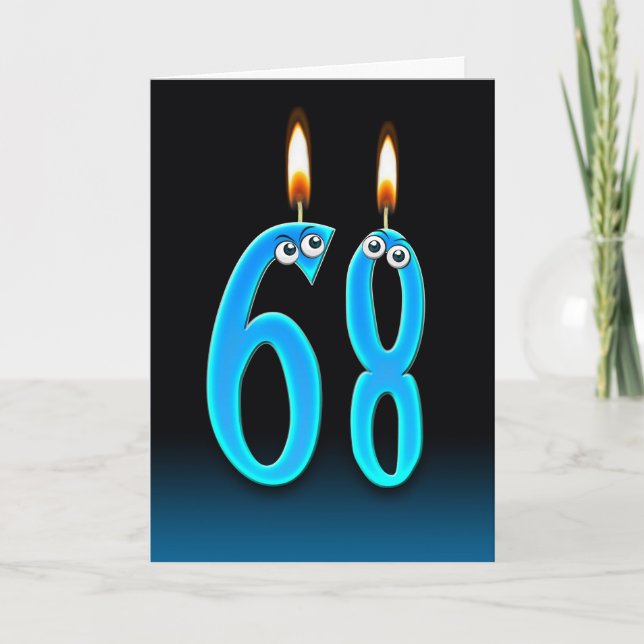 68th Birthday Candles Card (Front)