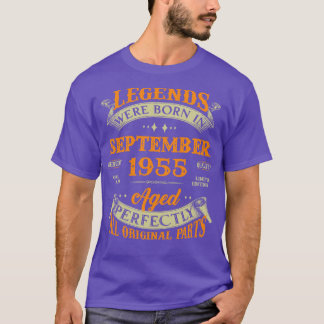 68th Birthday Gift Legends Born In September 1955  T-Shirt
