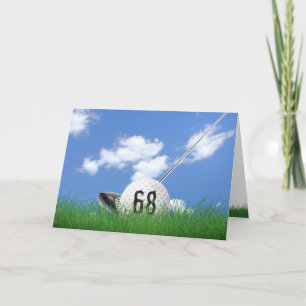 68th birthday golf ball in grass card