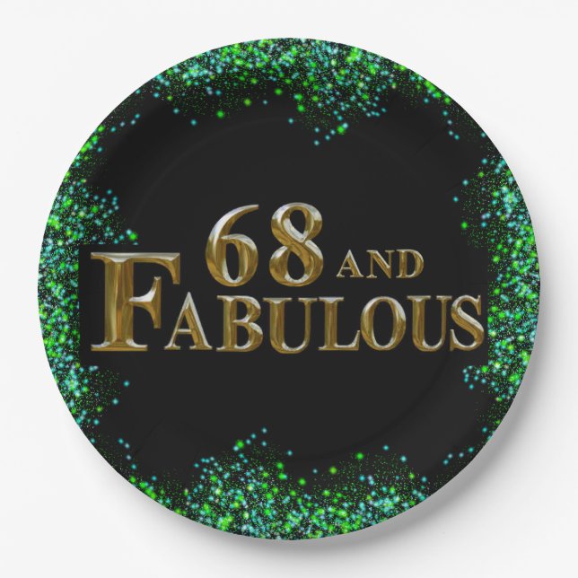 68th Birthday  Paper Plate (Front)