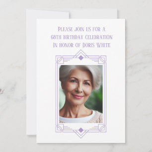 68th Birthday Party Custom Photo Frame Invitation