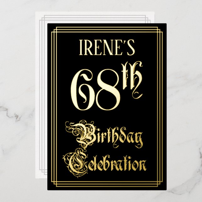 68th Birthday Party — Fancy Script & Custom Name (Front/Back)