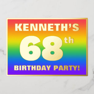 68th Birthday Party: Fun, Colorful Rainbow Pattern