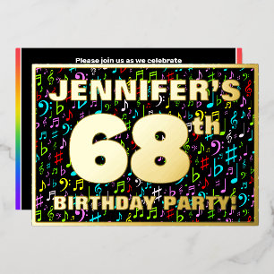 68th Birthday Party — Fun, Colourful Music Symbols
