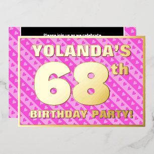 68th Birthday Party — Fun Pink Hearts and Stripes