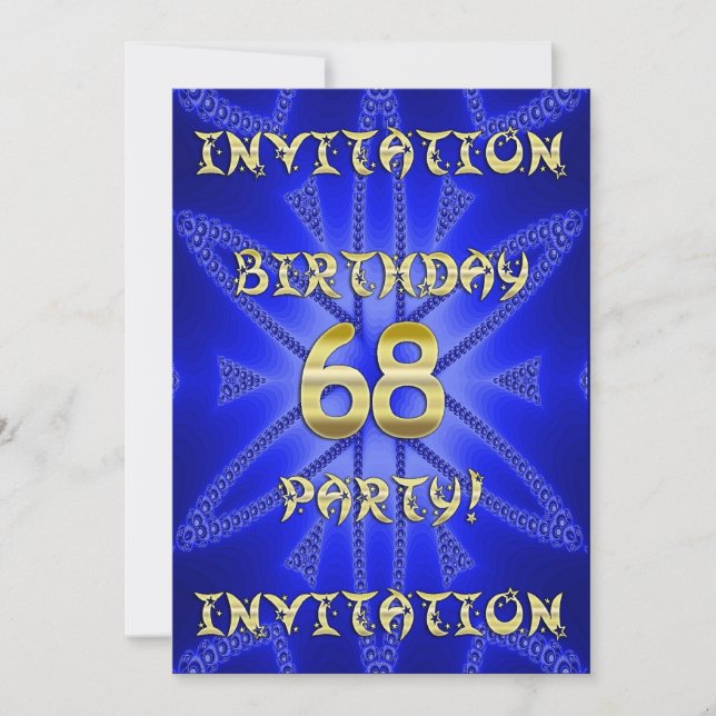 68th Birthday party invitation (Front)