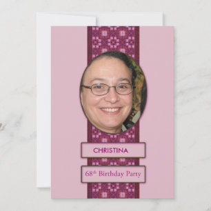 68th Birthday Party Invitation Picture and Name