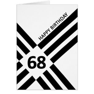 68th Diagonal Black Line Design Birthday