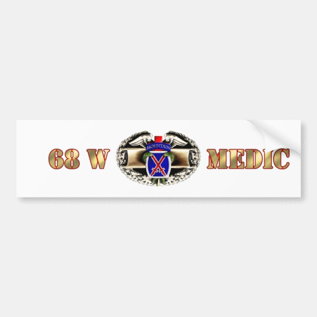 68W 10th Mountain Division Bumper Sticker (Front)