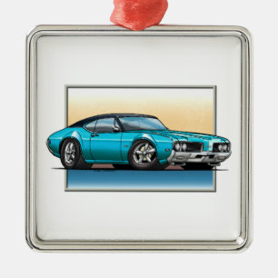 69 Cutlass Teal Blue Metal Tree Decoration