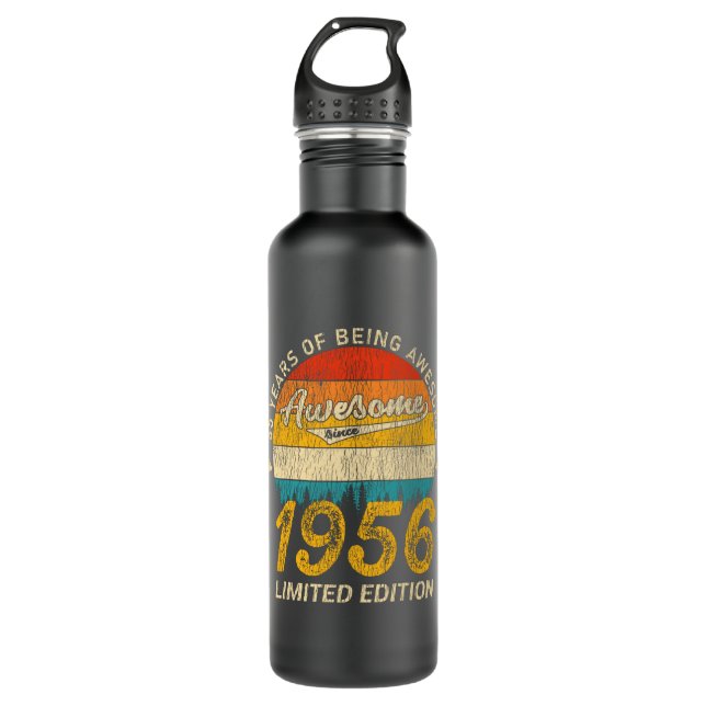69 Year Old 1956 Retro Awesome 69th Birthday Gift 710 Ml Water Bottle (Front)