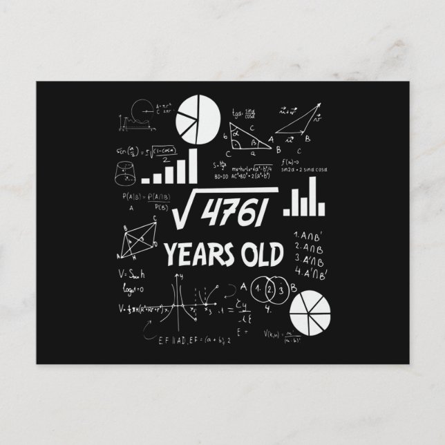 69 Year Old Bday Math Teacher 69th Birthday Gift Postcard (Front)