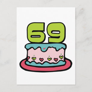 69 Year Old Birthday Cake Postcard