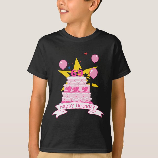 69 Year Old Birthday Cake T-Shirt (Front)