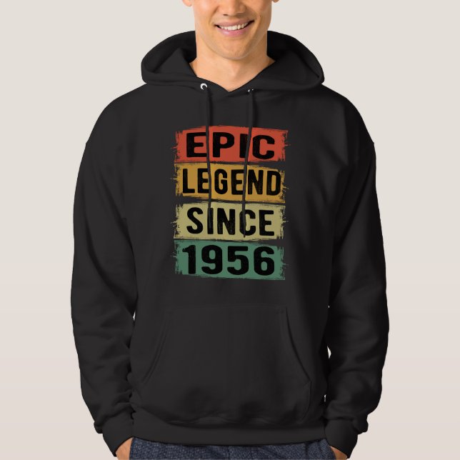 69 Years Old Bday 1956 Epic Legend 69th Birthday Hoodie (Front)