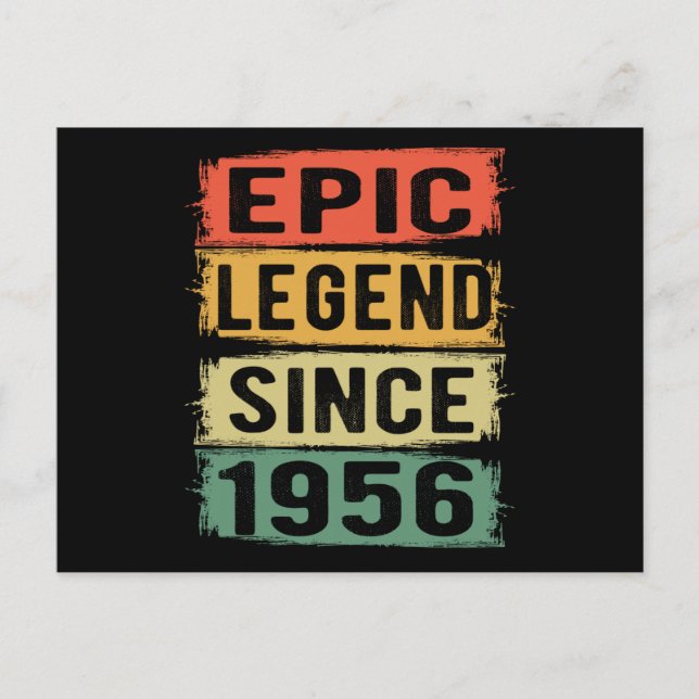 69 Years Old Bday 1956 Epic Legend 69th Birthday Postcard (Front)