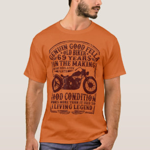 69 Years Old Biker Birthday Classic Vintage motorc T-Shirt
