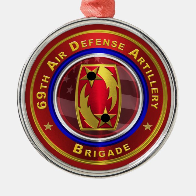 69th Air Defence Artillery Brigade Christmas  Metal Tree Decoration (Front)