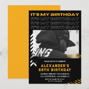 69th birthday invitations Men Photo Spray paint