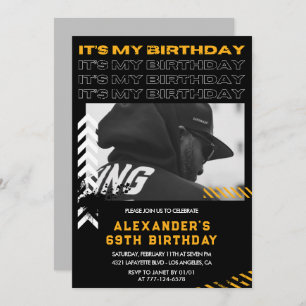 69th birthday invitations Men Photo Spray paint