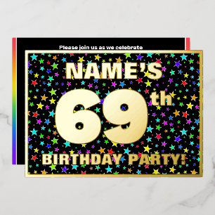 69th Birthday Party — Fun, Colourful Stars Pattern