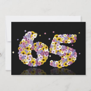 69th Birthday party, with flowered letters Invitation