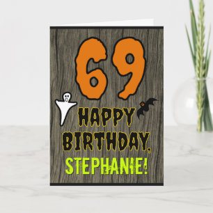 69th Birthday: Spooky Halloween Theme, Custom Name Card