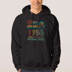 69th Birthday Vintage Retro Motorcycle Born 1953 Hoodie
