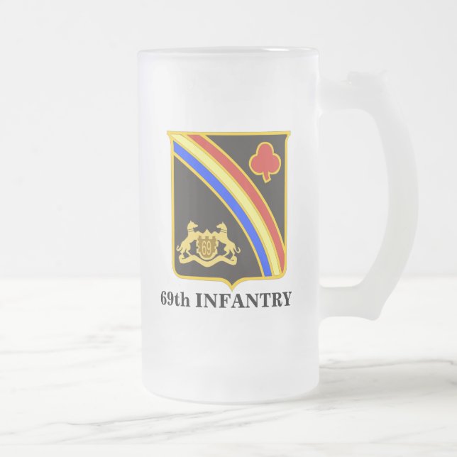 69th Infantry Regiment Frosted Glass Beer Mug (Right)