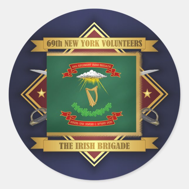 69th New York Volunteer Infantry Classic Round Sticker (Front)