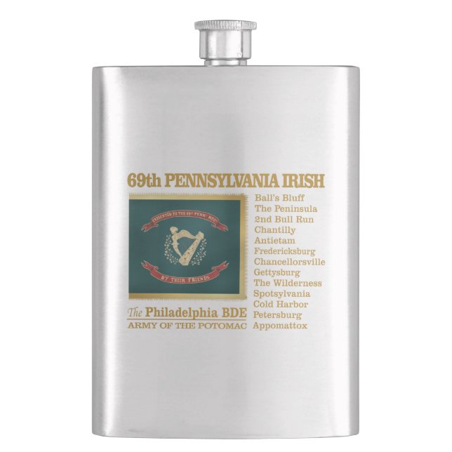 69th Pennsylvania Irish (BH) Hip Flask (Front)