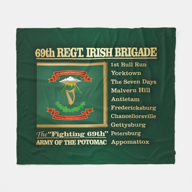 69th Regiment, Irish Brigade (BH) Fleece Blanket (Front (Horizontal))