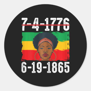 6-19-1865 African American Black History Month  Classic Round Sticker