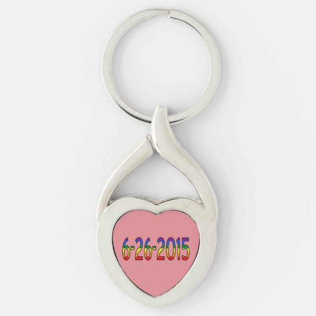6-26-2015 Gay Pride Marriage Rainbow Flag Key Ring (Front)