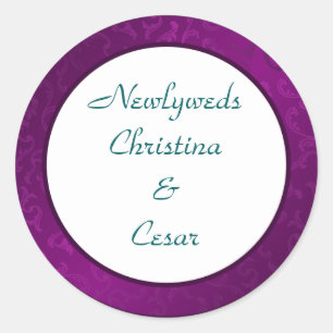 6 - 3" Favour Stickers Arabian Purple