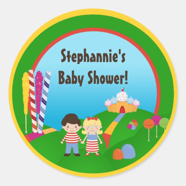 6 - 3"  Favour Stickers Candy Land Ice Cream (Front)