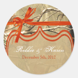 6 - 3" Favour Stickers Hunters Camoflouge Camo Ora